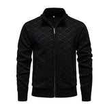 Men's Casual Stand Collar Zipper Slim Fit Knitted Cardigan 62307668M