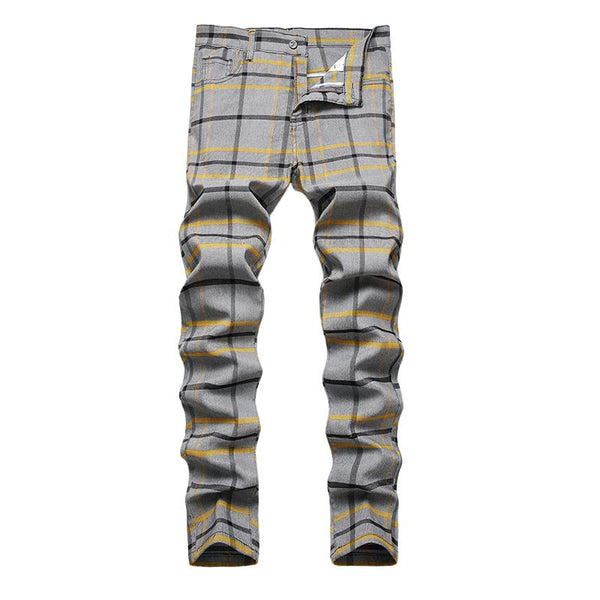Men's Stretch Plaid Casual Trousers 43205160X