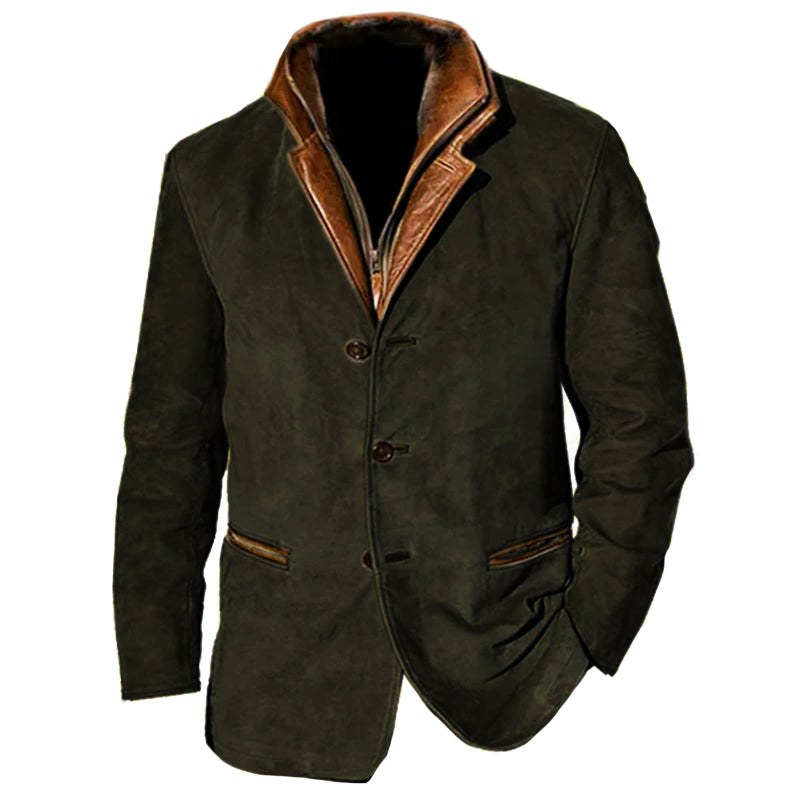 【Envío en 24 horas】Chaqueta de piel de ante vintage de otoño para hombre 83271229YJ