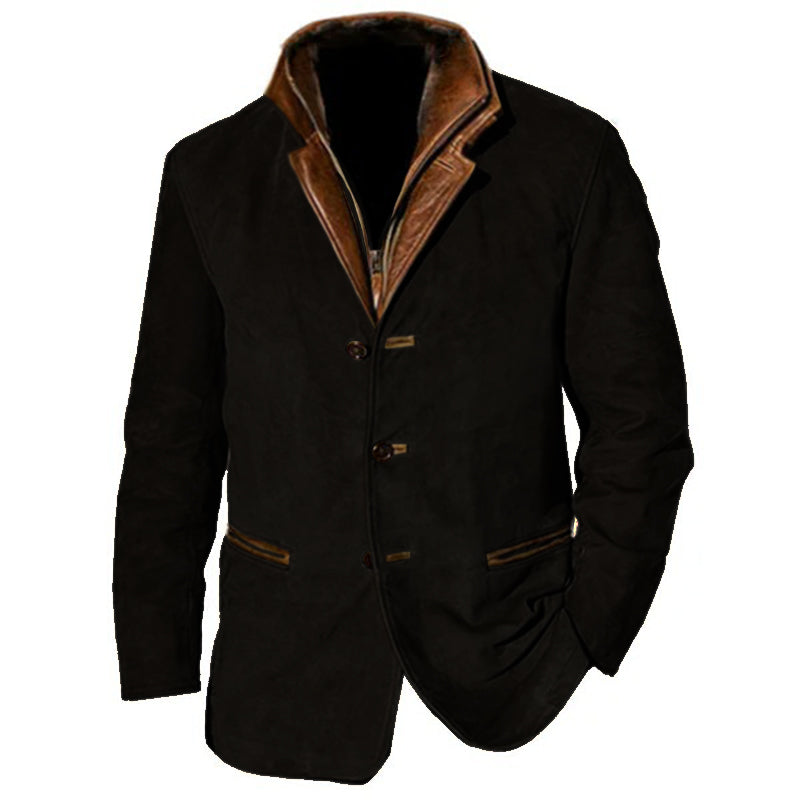 【Envío en 24 horas】Chaqueta de piel de ante vintage de otoño para hombre 83271229YJ