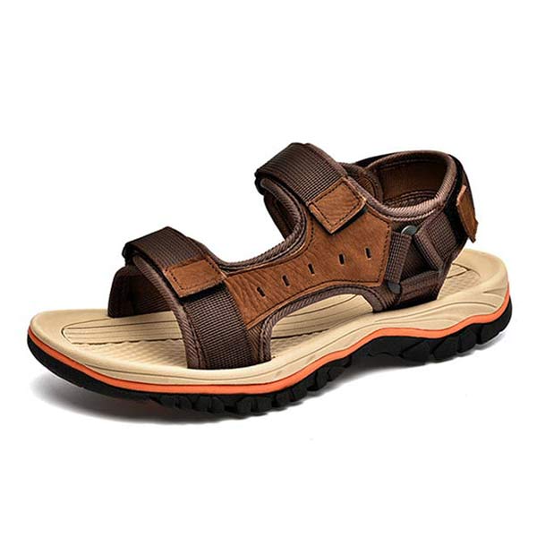 Mens Velcro Beach Sandals Brown / 6 Shoes