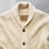 Men's Solid Color Lapel Long Sleeve Knit Cardigan 47184840M