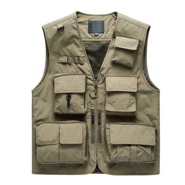 Mens Thin Zip Vest 16021761W Light Khaki / S Vests