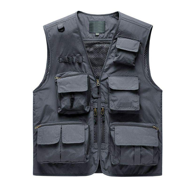 Mens Thin Zip Vest 16021761W Gray / S Vests