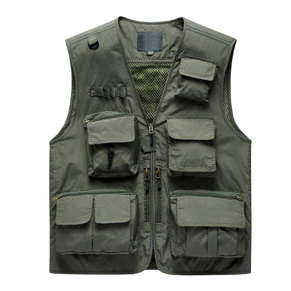 Mens Thin Zip Vest 16021761W Army Green / S Vests