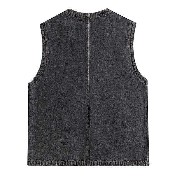 Mens Casual Loose Single Breasted Denim Vest 69915126M Vests