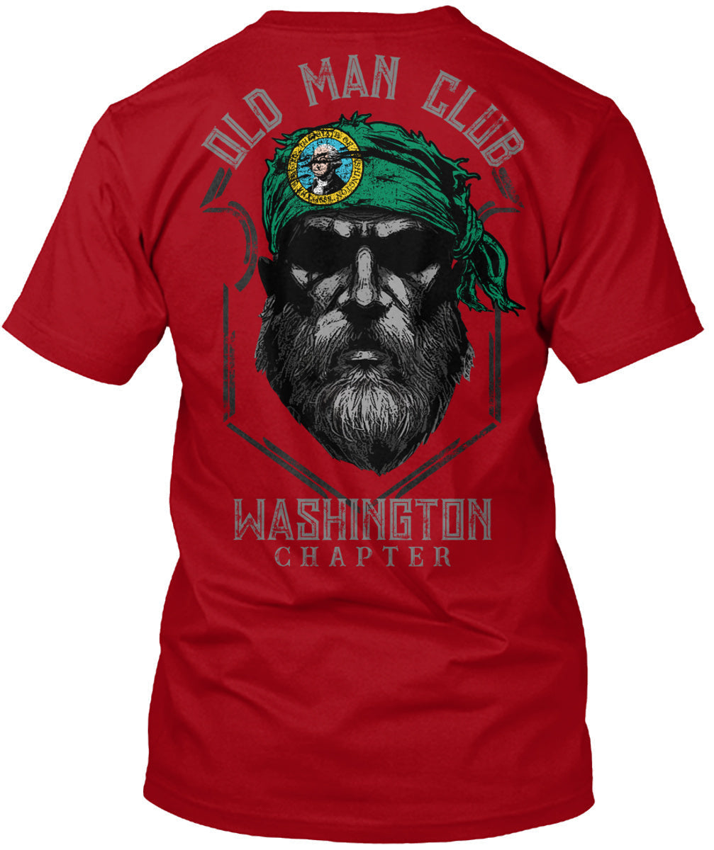 Old Man Club: Washington T-Shirt / Red S Shirts & Tops