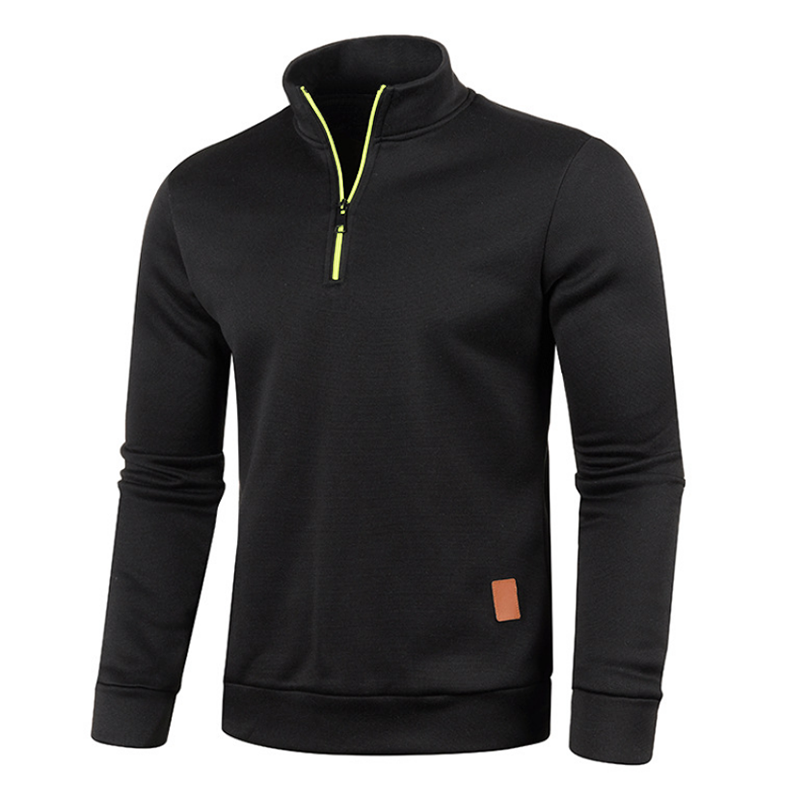 Men's Short High Collar Zip Solid Color SweatShirt 56091864Z