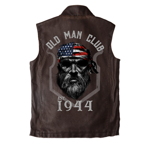 Mens 1944 Old Man Club Vintage Double Collar Vest Brown / S Vests