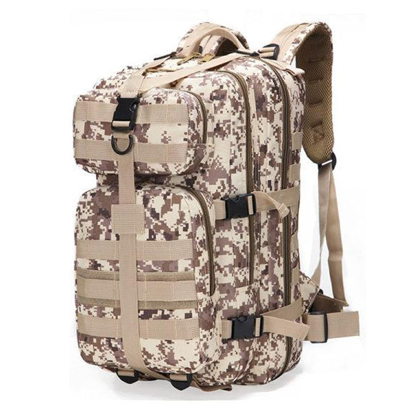 Outdoor Large Capacity Multifunctional Canvas Backpack Sand Color Bag