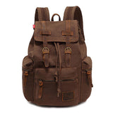Vintage Canvas Multi-Pocket Flap Backpack Coffee Bag