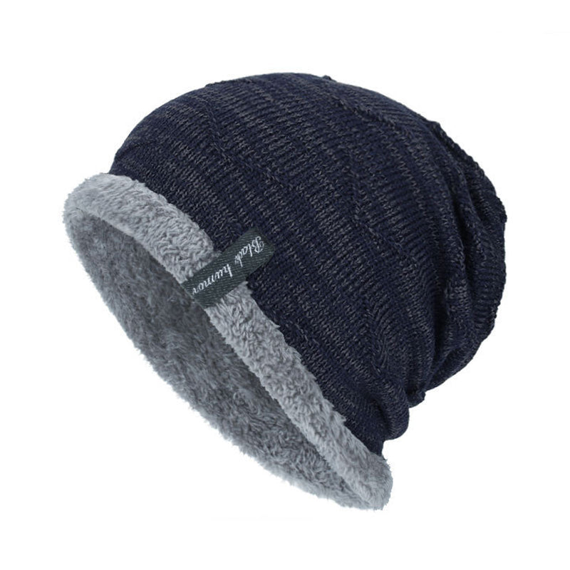 Bonnet tricoté chaud en polaire pour homme 57515528Y