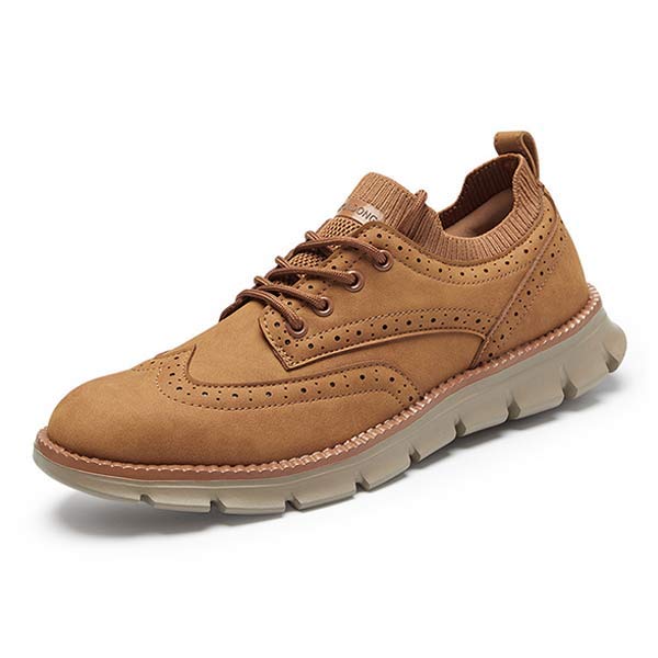 Mens Brogue Casual Leather Shoes 08195238 Brown / 7 Shoes
