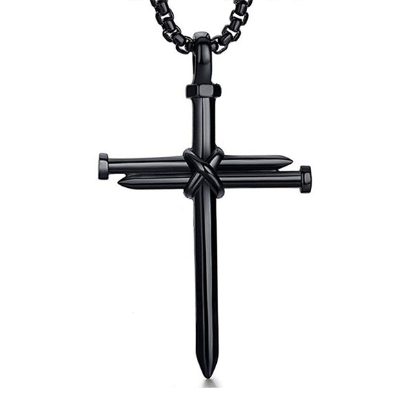 Vintage Christian Necklace 97699607M Black Necklace