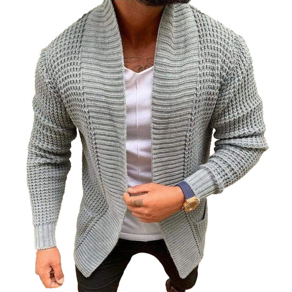 Men's Knitted Solid Color Casual Cardigan 20362749M