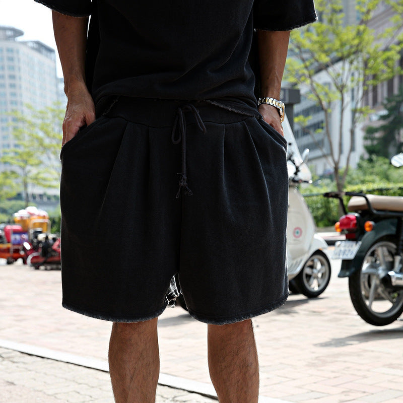 Men's Fashion Loose Short Sleeve T-shirt and Shorts Set 02514856Z