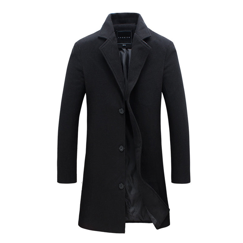 Men's Solid Color Single-breasted Trench Coat 28443032X