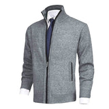 Men's Solid Color Stand Collar Cardigan Sweater 70313014X