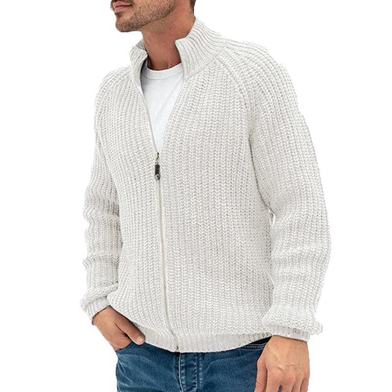 Men's Casual Zip Turtleneck Knit Cardigan 64602251M