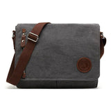 Casual Diagonal Zip Pocket Canvas Bag Dark Gray Bag