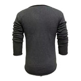 Men's Casual V Neck Long Sleeve Knitted Sweater 30697065M