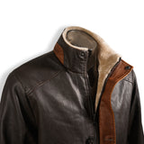 2024 Men's Vintage Double Stand Collar Leather Coat