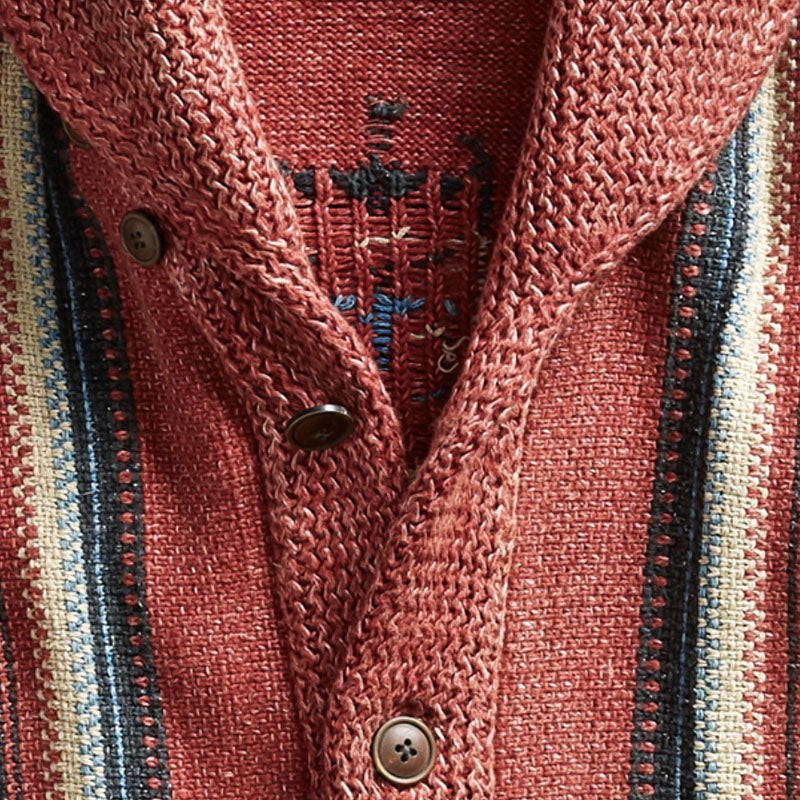 【Spedizione in 24 ore】Cardigan in maglia a maniche lunghe con risvolto in jacquard vintage da uomo 51482095M