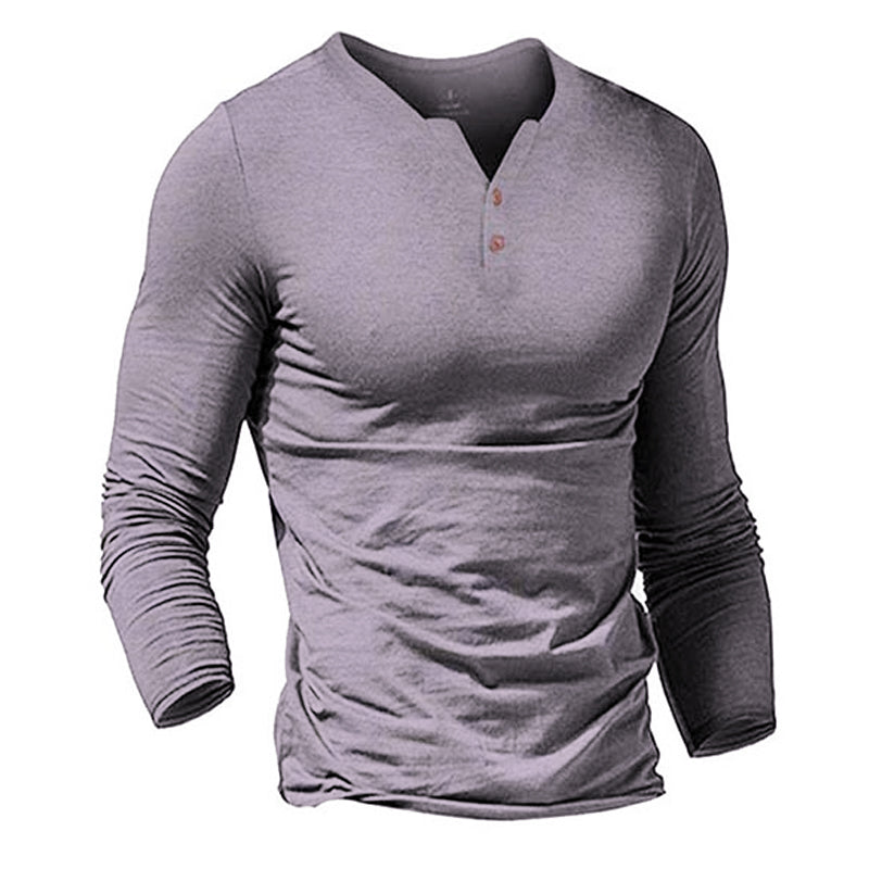 T-shirt à manches longues de couleur unie pour hommes 94029701W