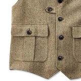 Mens Single Breasted Lapel Collar Flap Pocket Vest M121 Vests