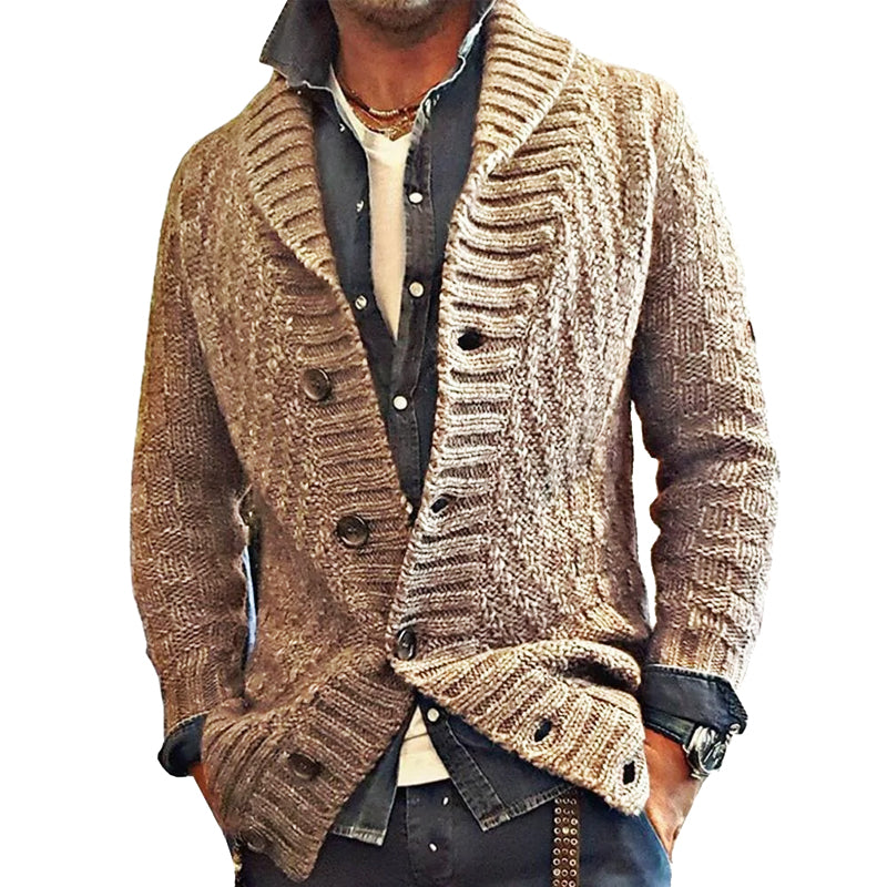 HOMBRES'S CHAQUETA CÁRDIGAN DE PUNTO CON SOLAPAS VINTAGE 05701756X