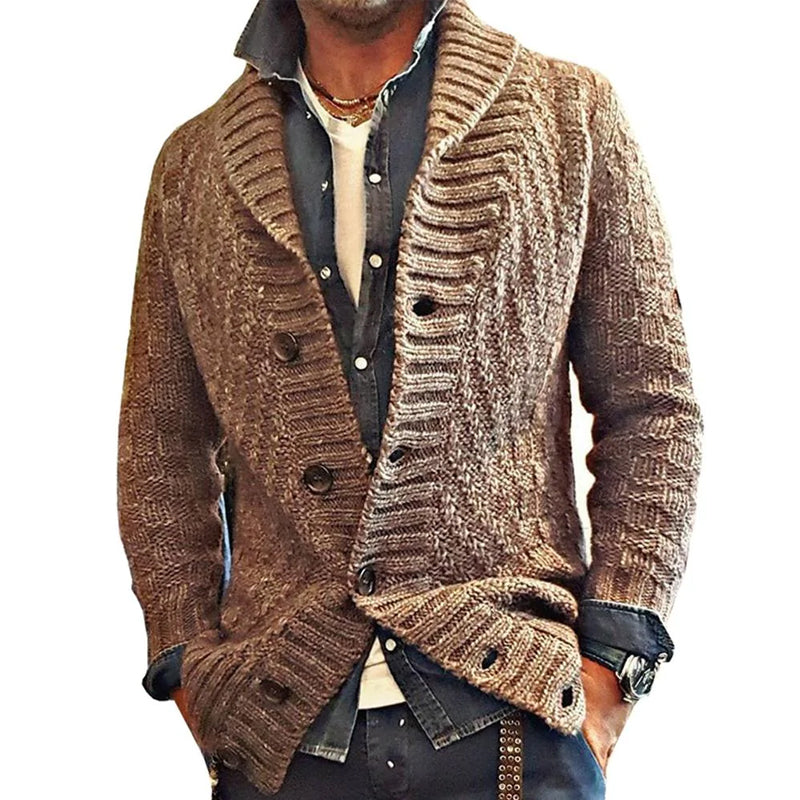 HOMBRES'S CHAQUETA CÁRDIGAN DE PUNTO CON SOLAPAS VINTAGE 05701756X