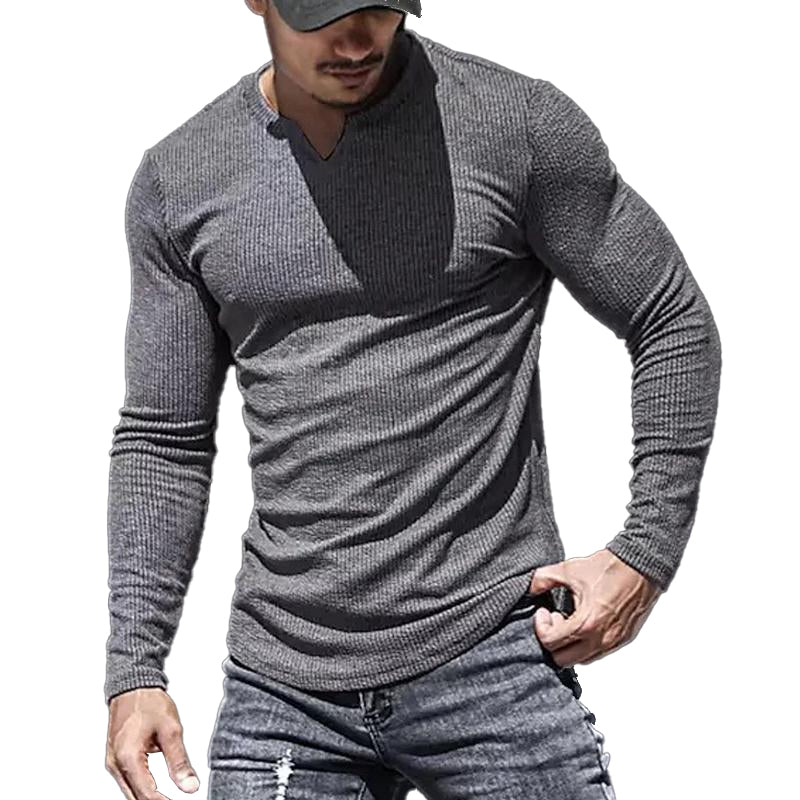 Men's Solid Color Casual Bottoming T-shirt 49672976X