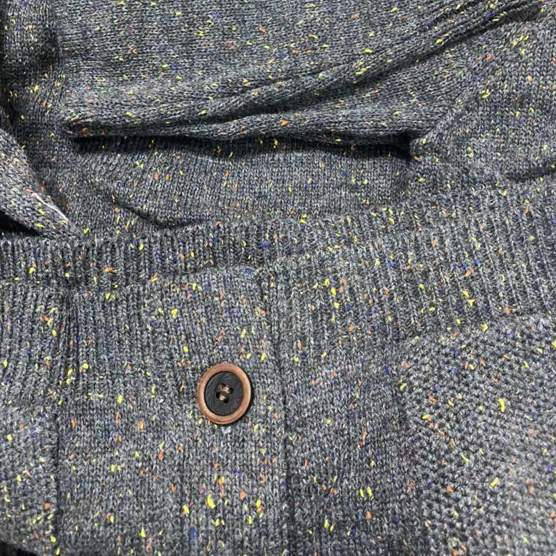Men's Solid V-Neck Long Sleeve Pocket Knit Jacket 88751655X
