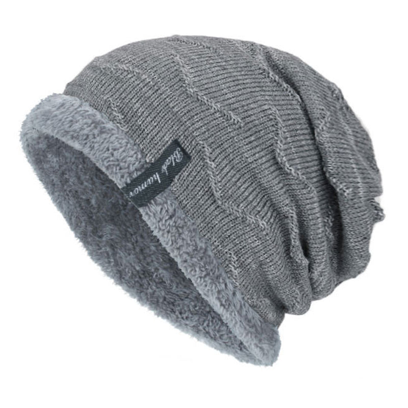 Bonnet tricoté chaud en polaire pour homme 57515528Y