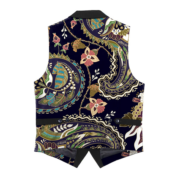 Gilet con risvolto e stampa floreale vintage da uomo 63139277X