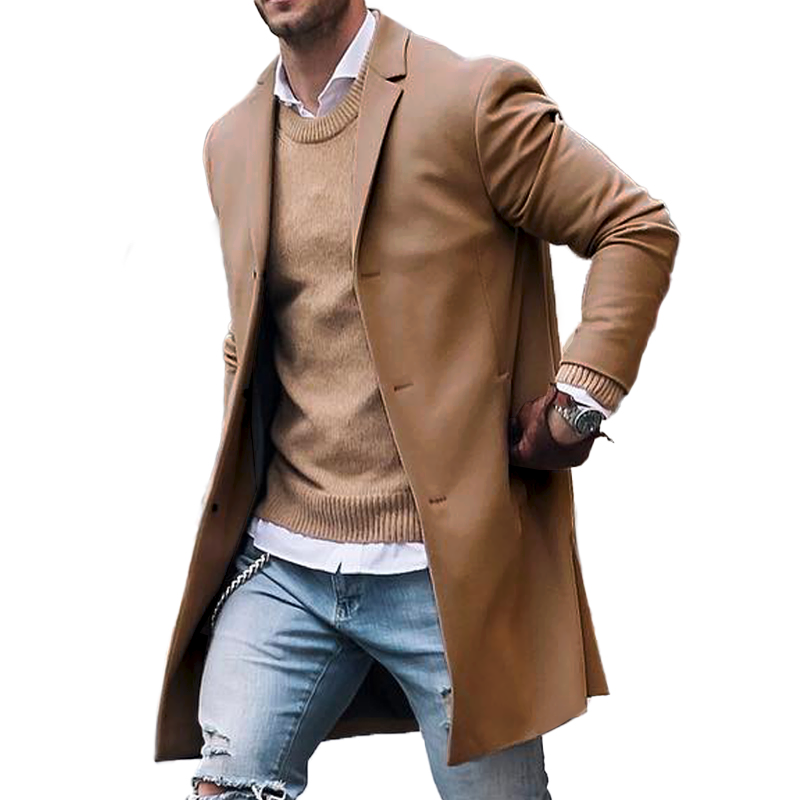 Cappotto monopetto con revers a lancia da uomo, lunghezza media 34864123Z