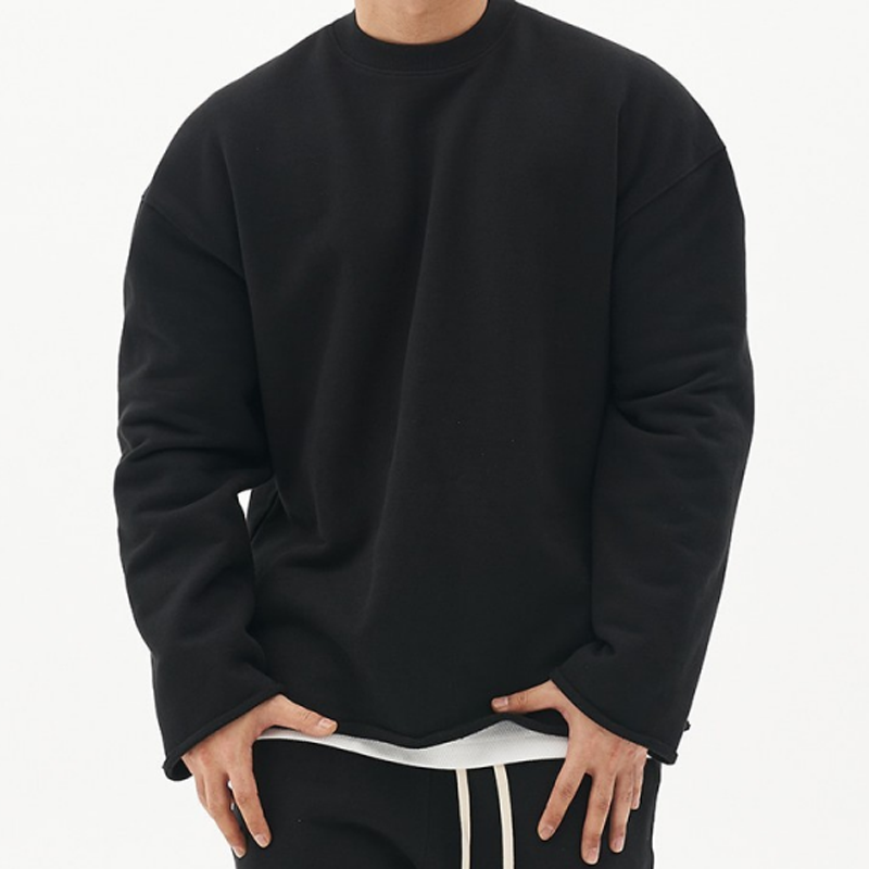 Sweat-shirt ample à la mode pour hommes de couleur unie 17549257Z