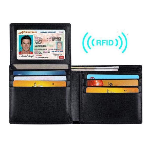 Leather Rfid Wallet 84601474W Black Wallet