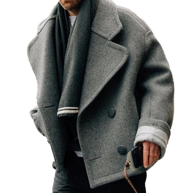 Manteau court à double boutonnage coupe ample pour homme 87464063Z