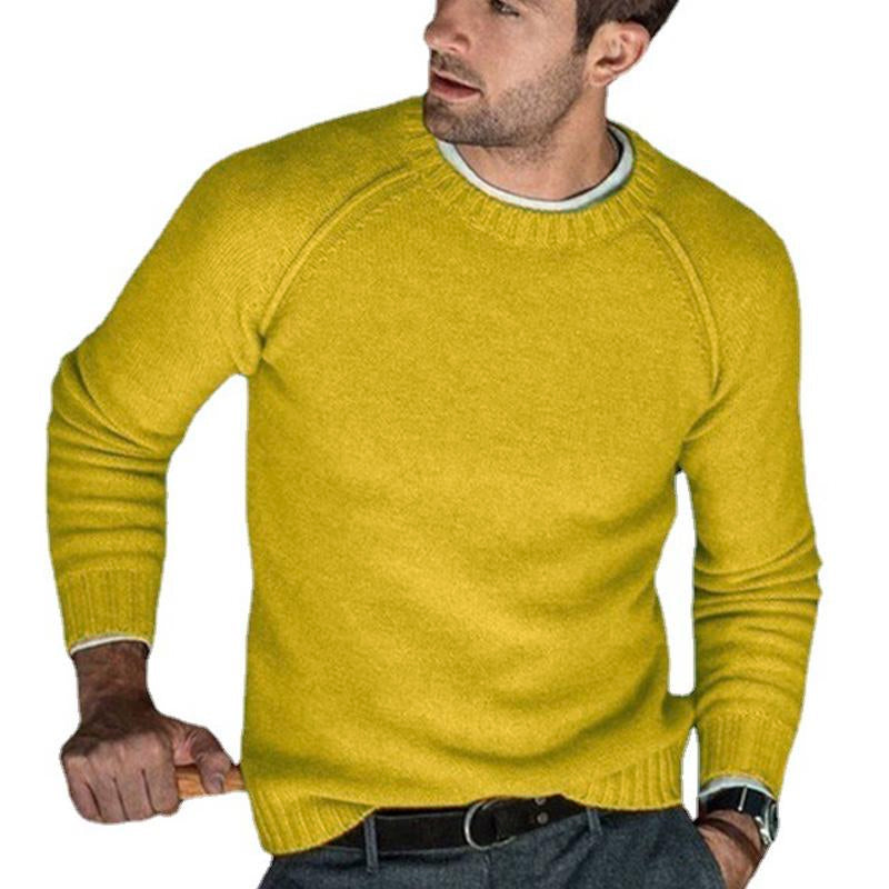 Maglione pullover in maglia con scollo rotondo tinta unita da uomo 85798282X