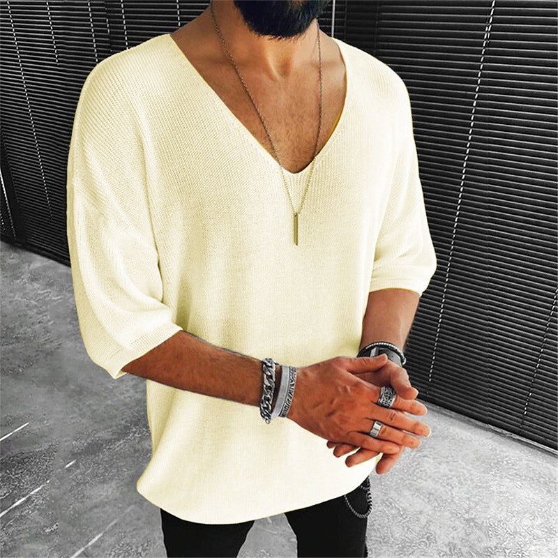 Men's V-neck Sweater T-shirt 89267479X