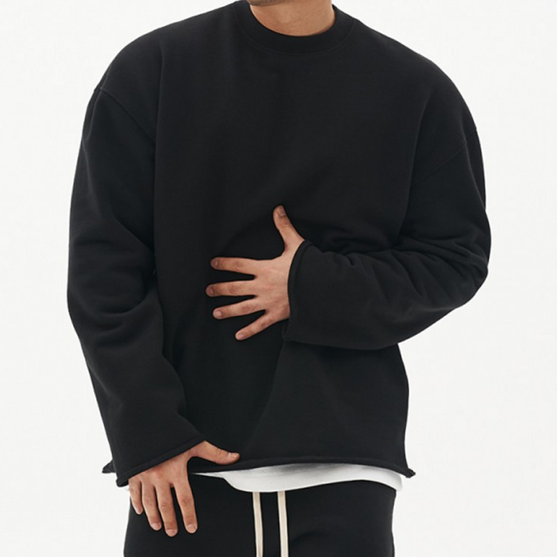 Sweat-shirt ample à la mode pour hommes de couleur unie 17549257Z