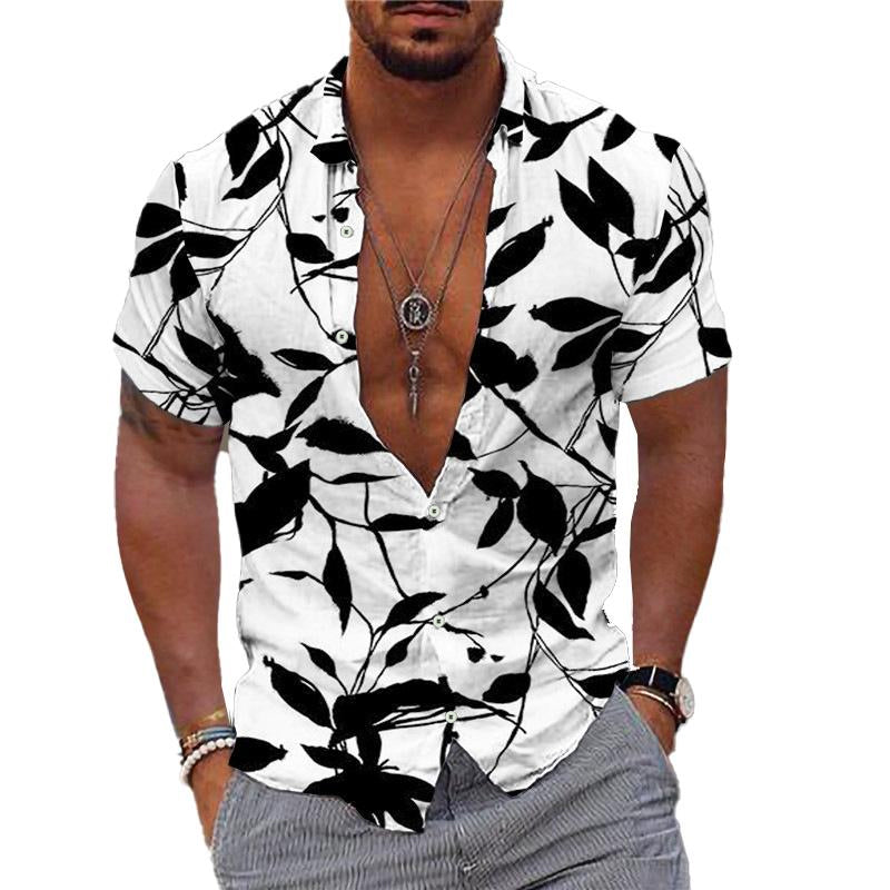 Men's Printed Outdoor Hawaiian Print Shirt 93665184X