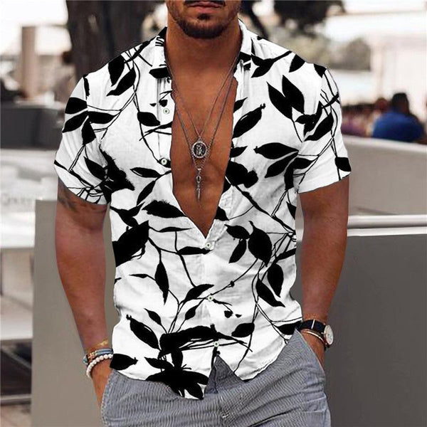 Men's Printed Outdoor Hawaiian Print Shirt 93665184X