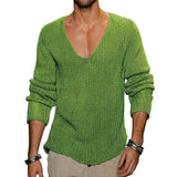 Men's V-Neck Knit Pullover Sweater 18392900M