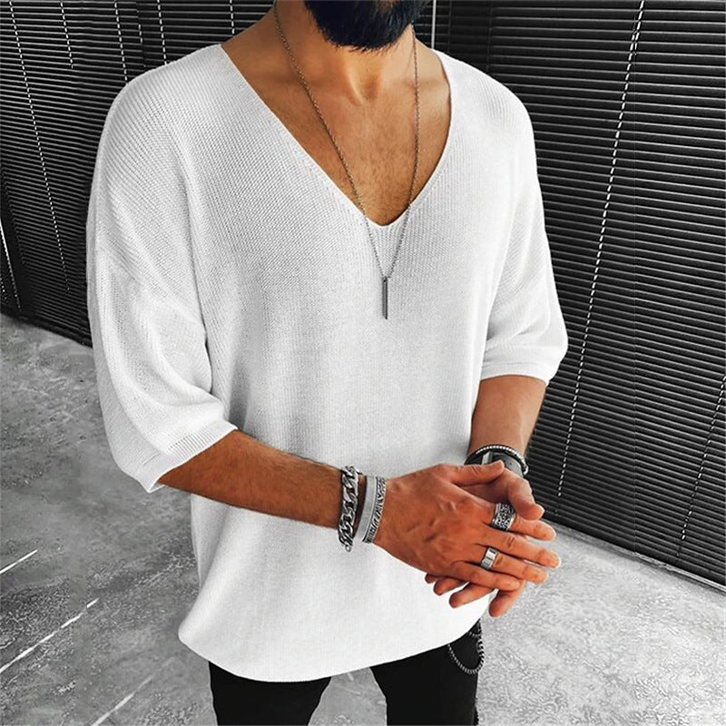 Men's V-neck Sweater T-shirt 89267479X