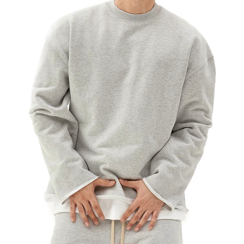 Sweat-shirt ample à la mode pour hommes de couleur unie 17549257Z