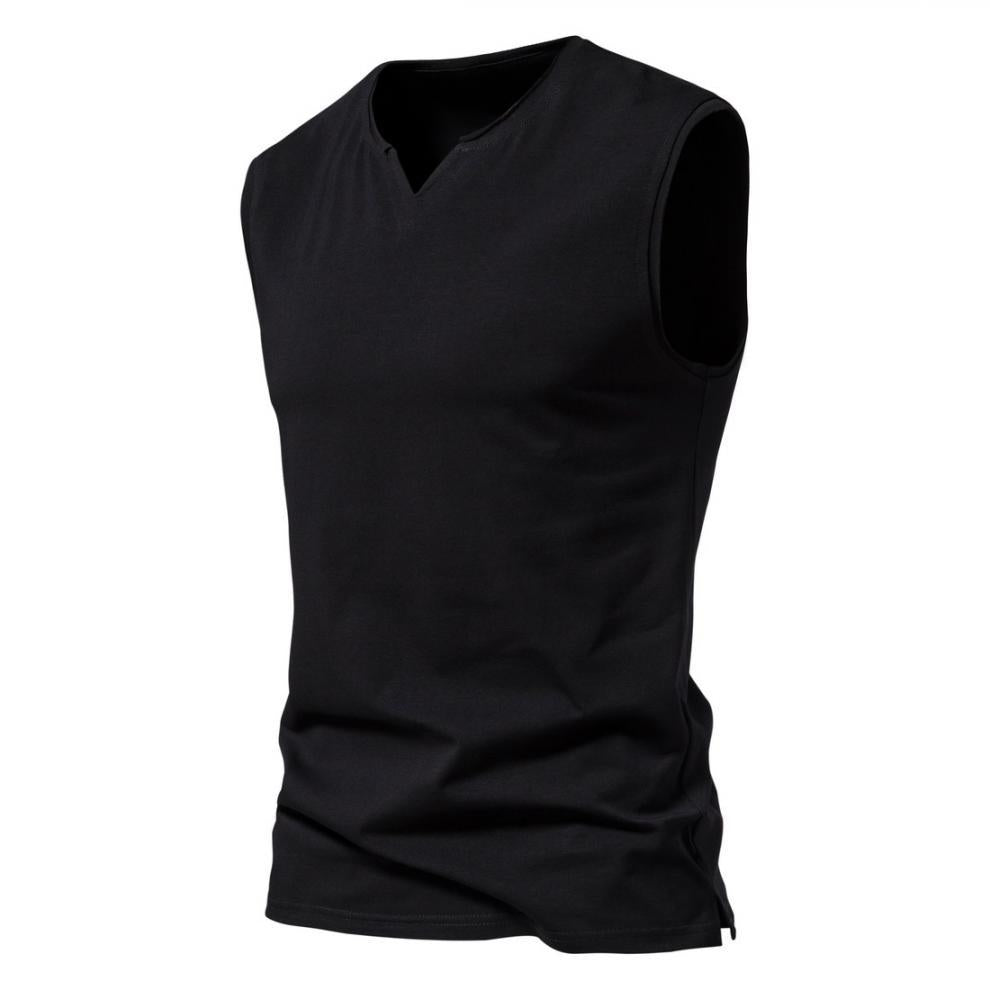 Camiseta sin mangas con cuello en V liso para hombre 41491135Z