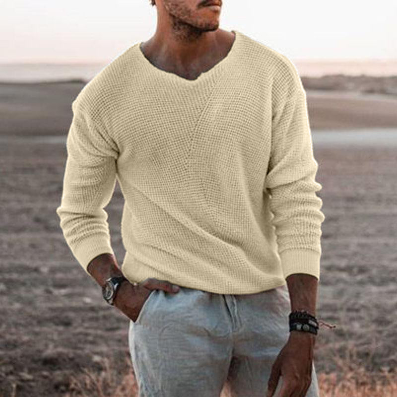 Men's Casual Round Neck Slim Pullover Knitwear 21120897M