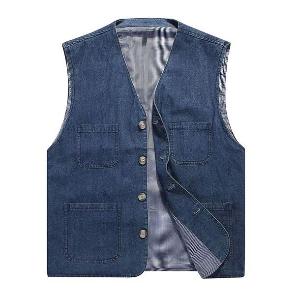 Mens Cotton Vest 60757680W Blue / M Vests